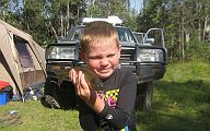 11-Owen with a brown trout caught by himself in the Murray River